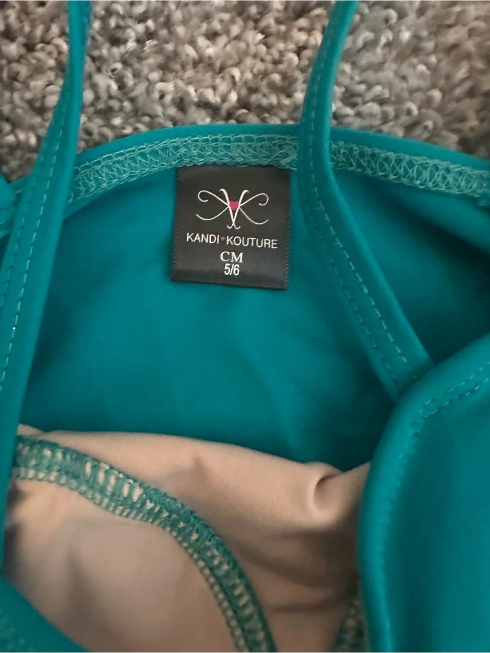 Kandi Kouture Teal Off-Shoulder Dance Leotard - Kids